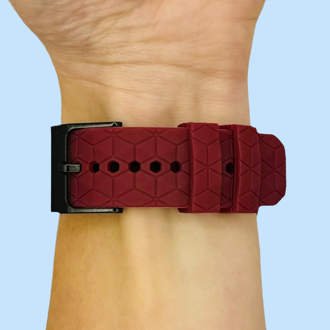 maroon-hex-pattern-garmin-descent-mk2s-watch-straps-nz-silicone-football-pattern-watch-bands-aus