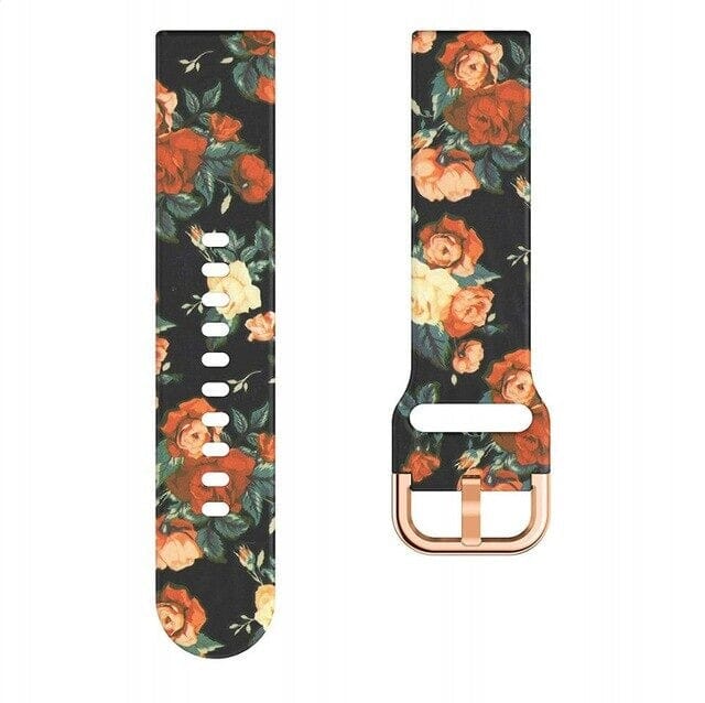 flowers-black-garmin-descent-mk3-mk3i-(43mm)-watch-straps-nz-pattern-straps-watch-bands-aus