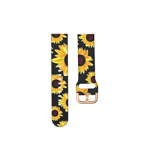 sunflowers-black-garmin-descent-mk3-mk3i-(43mm)-watch-straps-nz-pattern-straps-watch-bands-aus
