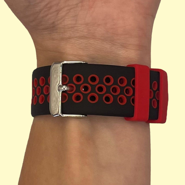 black-red-google-pixel-watch-4-(45mm)-watch-straps-nz-silicone-sports-watch-bands-aus