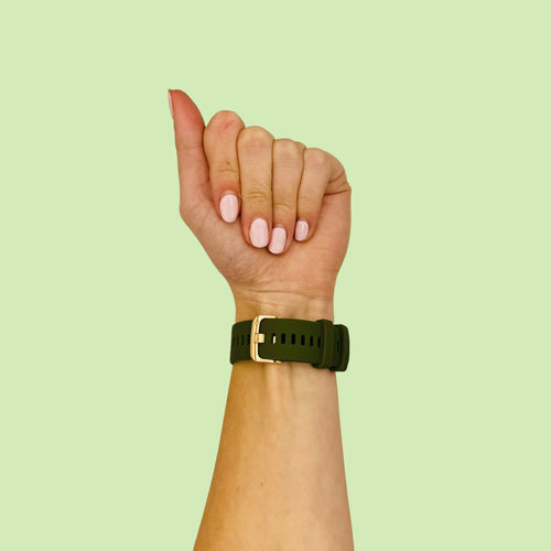 army-green-rose-gold-buckle-google-pixel-watch-4-(41mm)-watch-straps-nz-silicone-watch-bands-aus