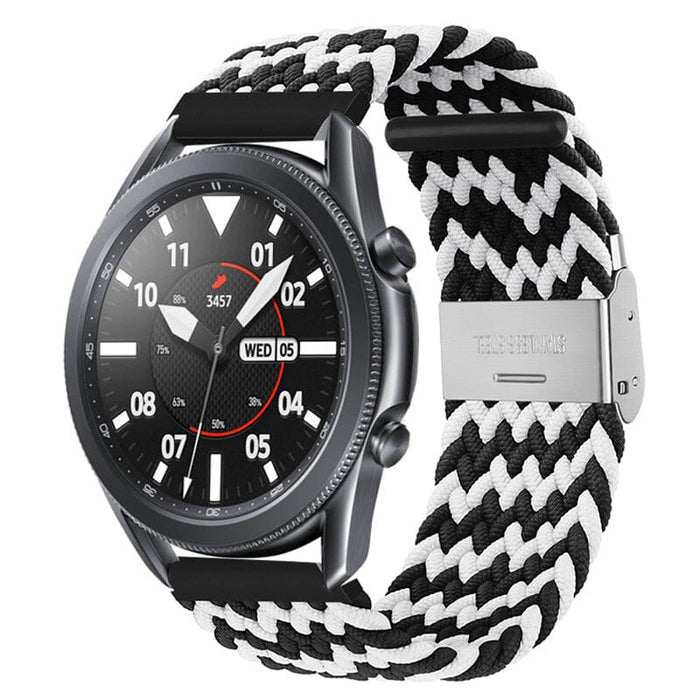 black-white-zig-huawei-honor-s1-watch-straps-nz-nylon-braided-loop-watch-bands-aus