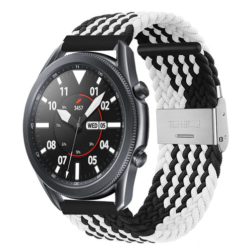white-black-huawei-honor-s1-watch-straps-nz-nylon-braided-loop-watch-bands-aus