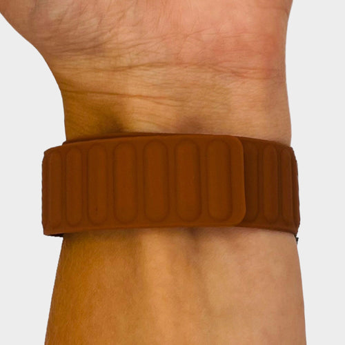 brown-garmin-forerunner-955-watch-straps-nz-magnetic-silicone-watch-bands-aus