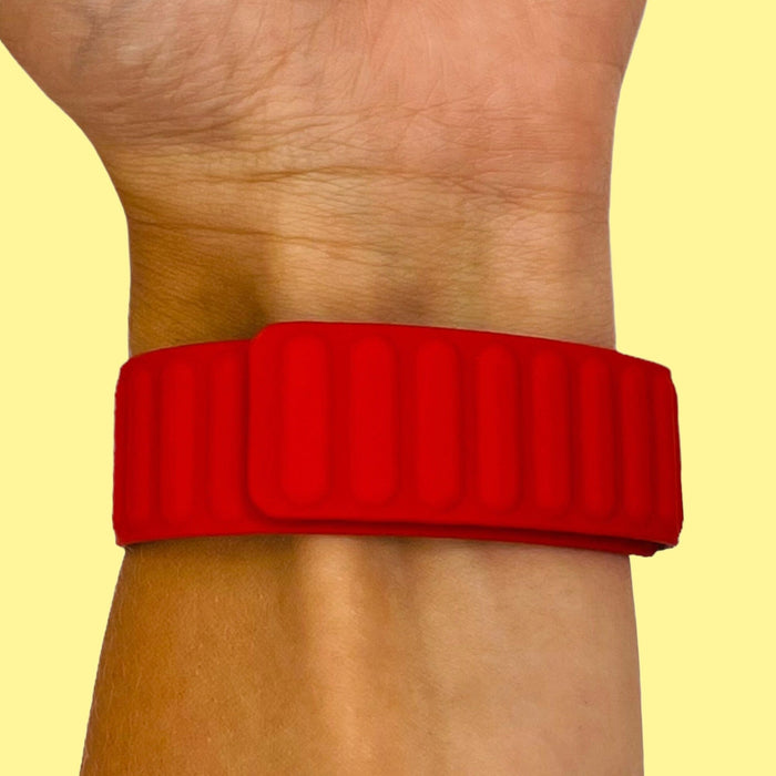 red-garmin-forerunner-955-watch-straps-nz-magnetic-silicone-watch-bands-aus