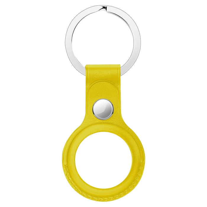Yellow Leather Key Chain Cases compatible with Apple Airtags NZ
