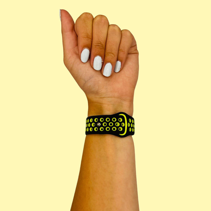 black-yellow-ticwatch-e3-watch-straps-nz-silicone-sports-watch-bands-aus