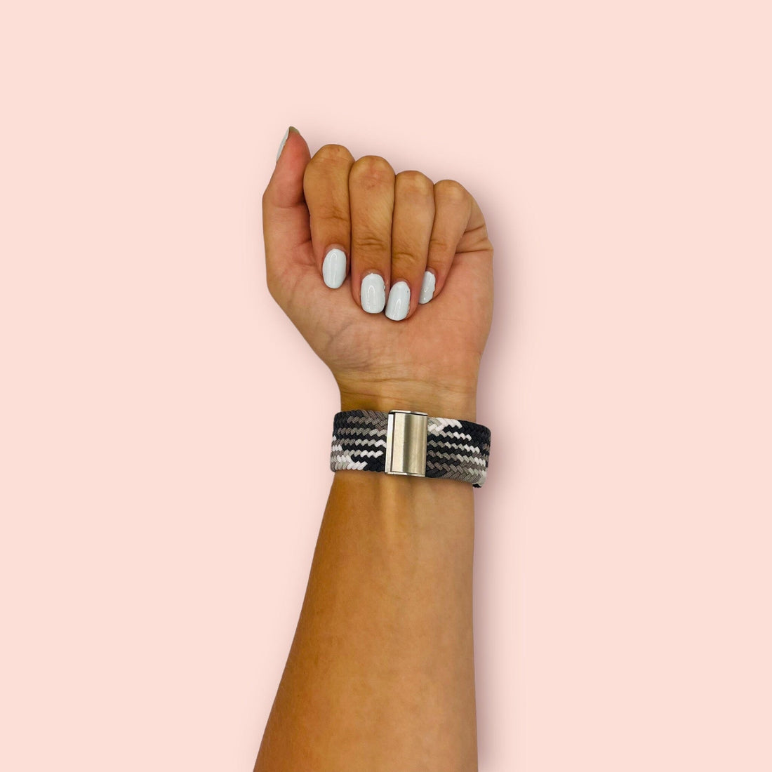 black-grey-white-garmin-forerunner-245-watch-straps-nz-nylon-braided-loop-watch-bands-aus-995734