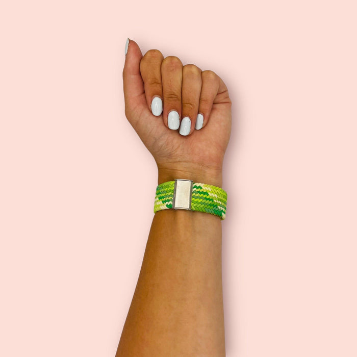 green-white-garmin-venu-sq-watch-straps-nz-nylon-braided-loop-watch-bands-aus