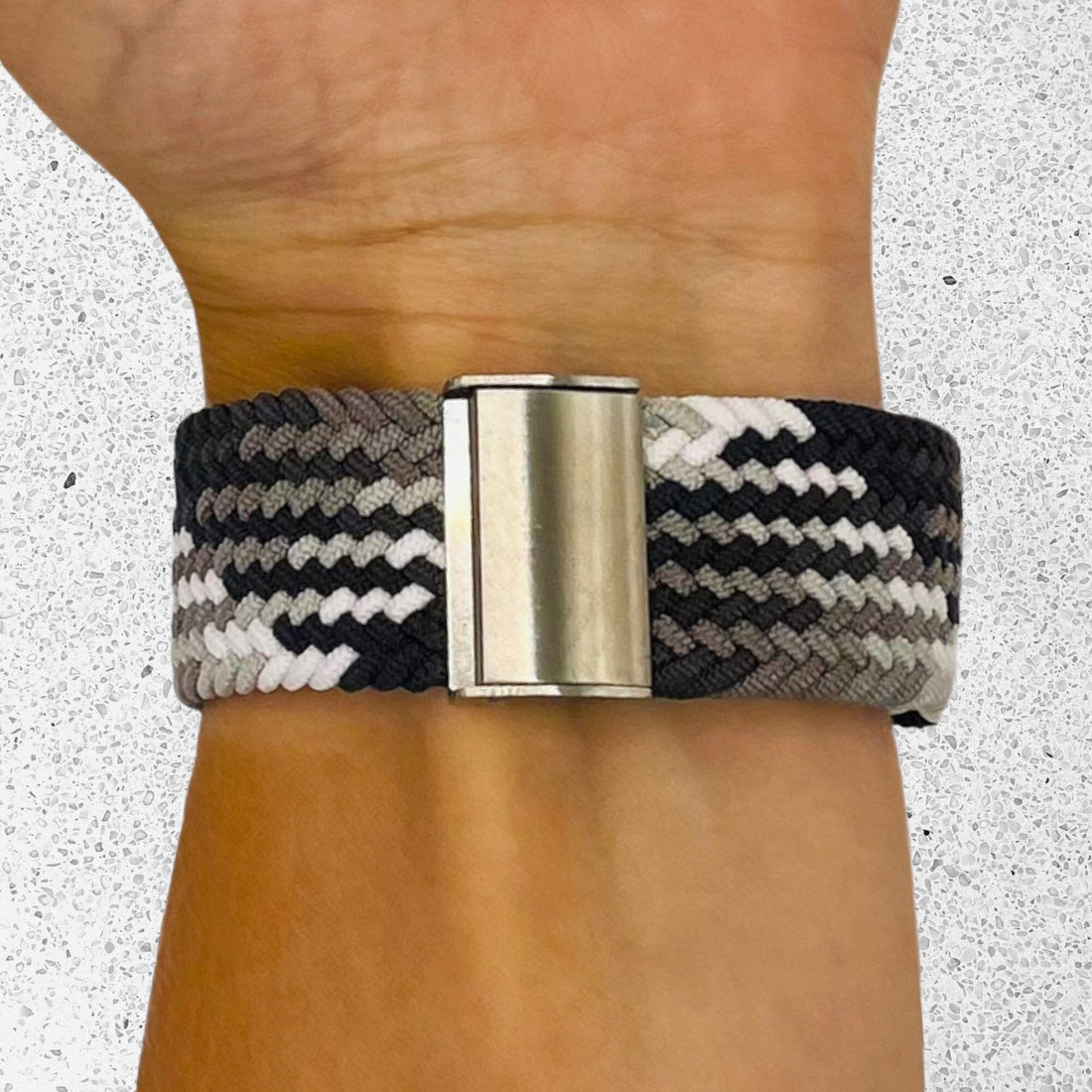 black-grey-white-garmin-forerunner-245-watch-straps-nz-nylon-braided-loop-watch-bands-aus-995734