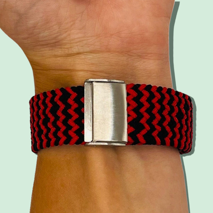 black-red-zig-coros-apex-2-watch-straps-nz-nylon-braided-loop-watch-bands-aus