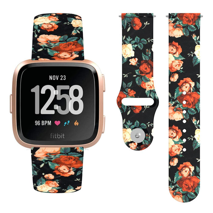 fitbit-sense-watch-straps-nz-versa-3-pattern-watch-bands-aus-flowers-black