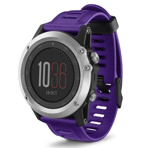 Purple Replacement Silicone Watch straps compatible with the Garmin Fenix 3 NZ