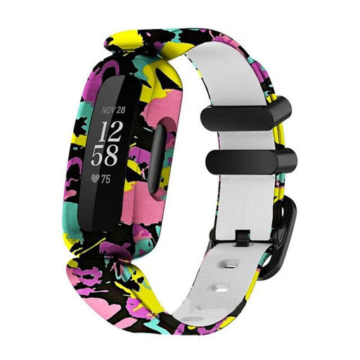 Carnival Silicone Pattern Fitbit Ace 3 compatible Watch Straps NZ