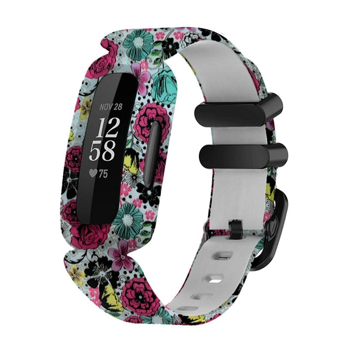 Silicone Pattern Fitbit Inspire 2 compatible Watch Straps