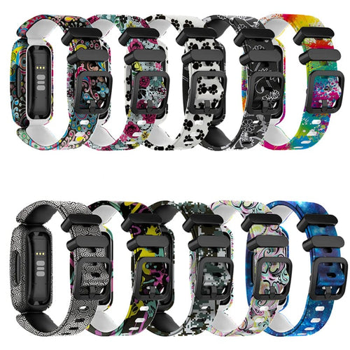 Flowers Silicone Pattern Fitbit Ace 3 compatible Watch Straps NZ