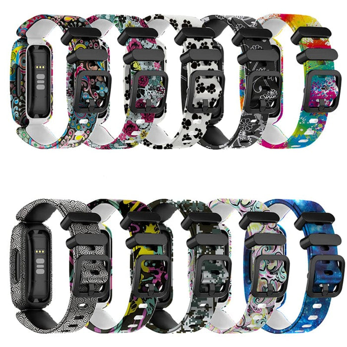 Flowers Silicone Pattern Fitbit Ace 3 compatible Watch Straps NZ