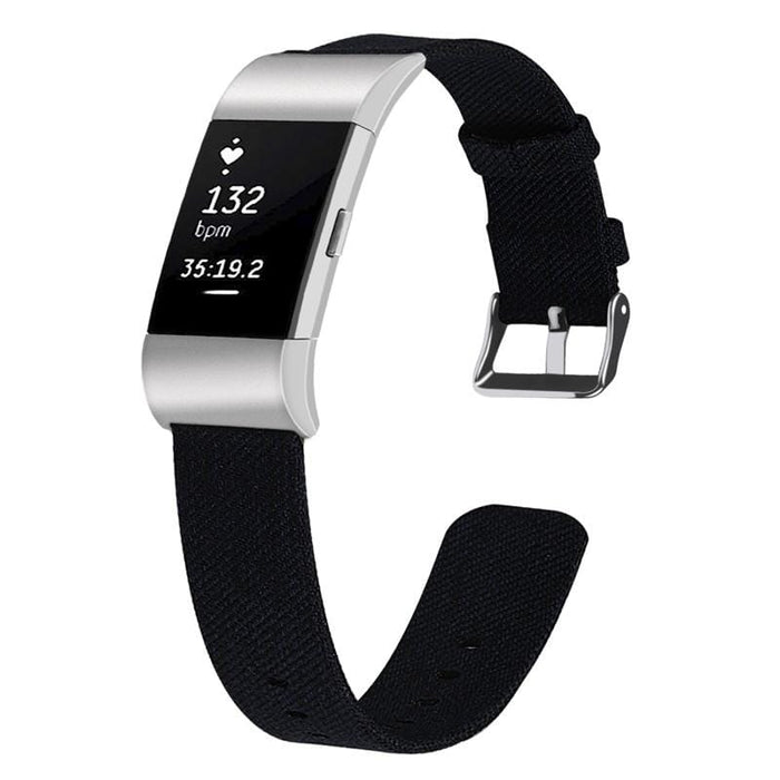 Blue Replacement Canvas Watch Straps compatible with the Fitbit Charge 2 NZ