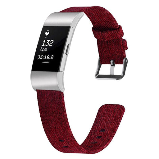 Black Replacement Canvas Watch Straps compatible with the Fitbit Charge 2 NZ