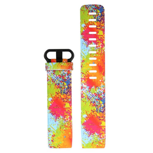 7 - Pink & Orange Flowers Replacement Pattern Watch Straps compatible with the Fitbit Charge 3 & Charge 4 NZ