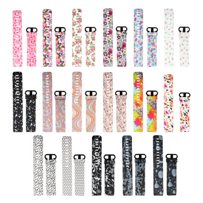 0 - Black Swirl Replacement Pattern Watch Straps compatible with the Fitbit Charge 3 & Charge 4 NZ