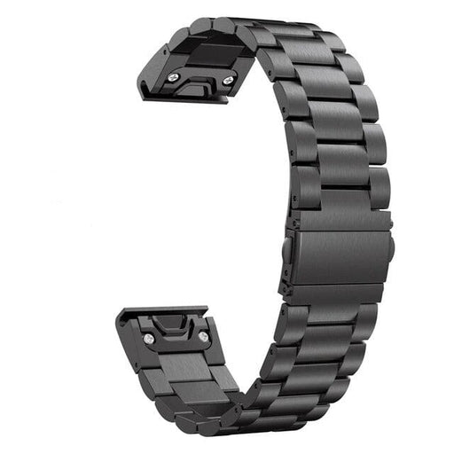 Black Replacement Stainless Steel Watch Straps Compatible with the Garmin Fenix Range NZ