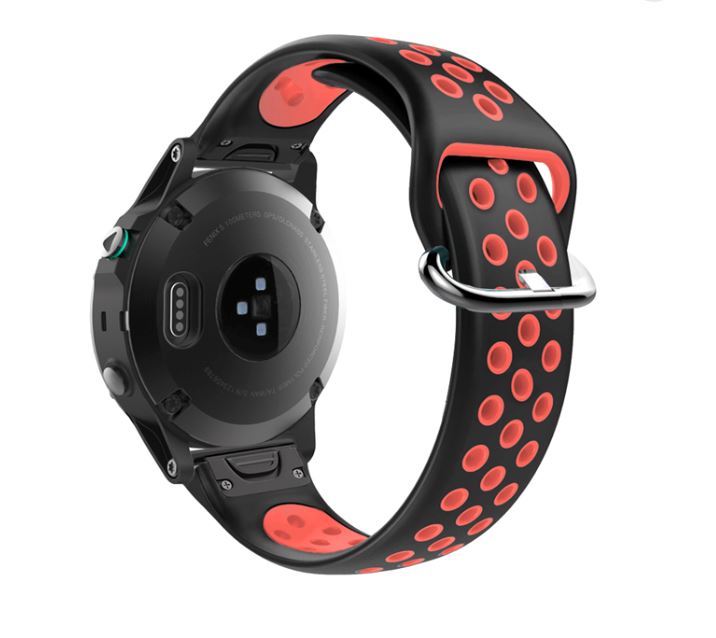 black-and-red-garmin-fenix-7s-watch-straps-nz-silicone-sports-watch-bands-aus