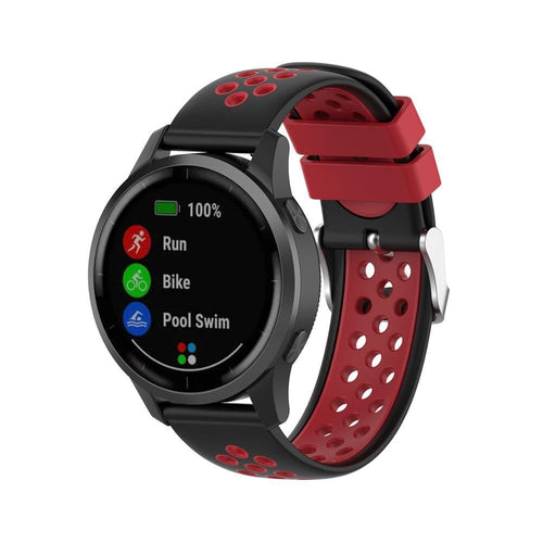black-red-ticwatch-s-s2-watch-straps-nz-silicone-sports-watch-bands-aus