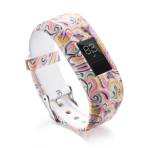 7 - Pink Butterflies Garmin Vivofit 3 & JR/JR2 Silicone Colourful Pattern Watch Straps NZ
