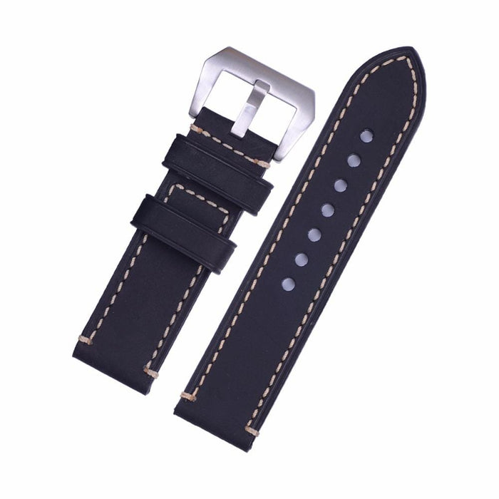 black-silver-buckle-huawei-watch-gt3-42mm-watch-straps-nz-retro-leather-watch-bands-aus