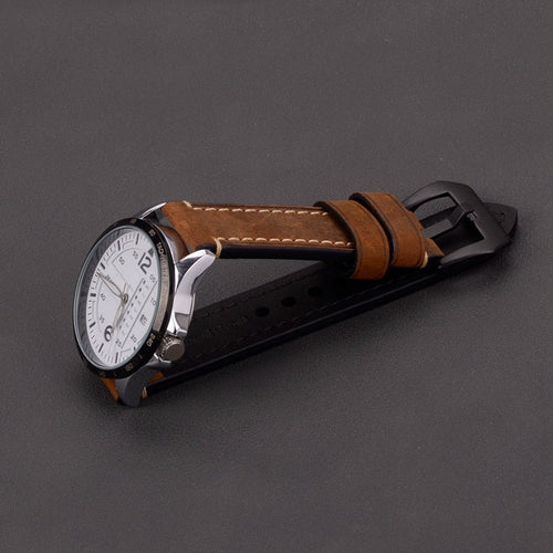 dark-brown-black-buckle-polar-ignite-watch-straps-nz-retro-leather-watch-bands-aus