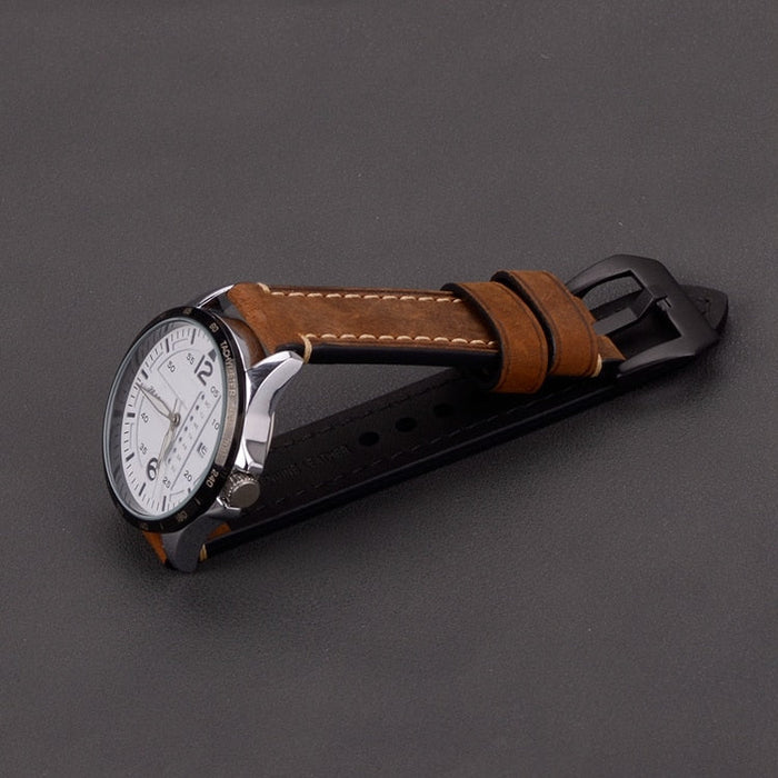 dark-brown-black-buckle-garmin-d2-mach-1-watch-straps-nz-retro-leather-watch-bands-aus