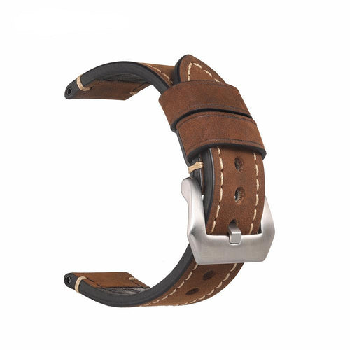 dark-brown-silver-buckle-garmin-quatix-5-watch-straps-nz-retro-leather-watch-bands-aus
