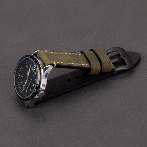 green-black-buckle-3plus-vibe-smartwatch-watch-straps-nz-retro-leather-watch-bands-aus