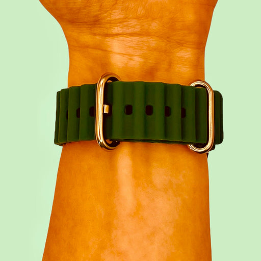 army-green-ocean-bands-samsung-galaxy-watch-4-(40-44mm)-watch-straps-nz-ocean-band-silicone-watch-bands-aus