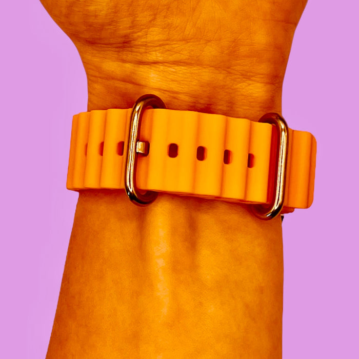 orange-ocean-bands-samsung-galaxy-watch-5-(40-44mm)-watch-straps-nz-ocean-band-silicone-watch-bands-aus