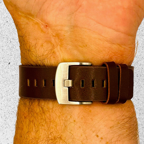 brown-silver-buckle-ticwatch-gth-watch-straps-nz-leather-watch-bands-aus