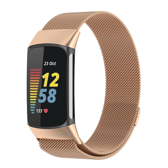 fitbit-charge-5-milanese-metal-watch-straps-nz-watch-bands-aus-rose-gold