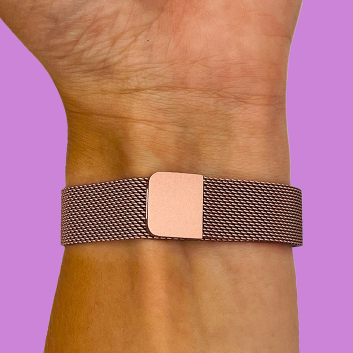 rose-pink-metal-garmin-forerunner-955-watch-straps-nz-milanese-watch-bands-aus