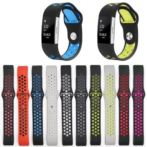 Black and Grey Replacement Sports Watch Band compatible with the Fitbit Charge 2 NZ