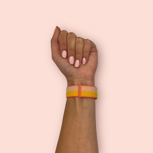 peach-yellow-garmin-fenix-6-watch-straps-nz-nylon-sports-loop-watch-bands-aus