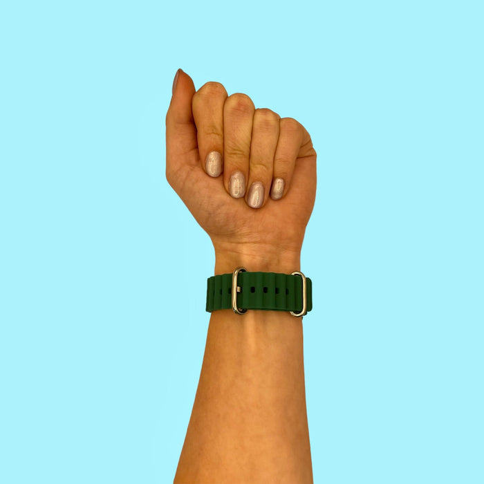 army-green-ocean-bands-samsung-galaxy-watch-3-(41mm)-watch-straps-nz-ocean-band-silicone-watch-bands-aus