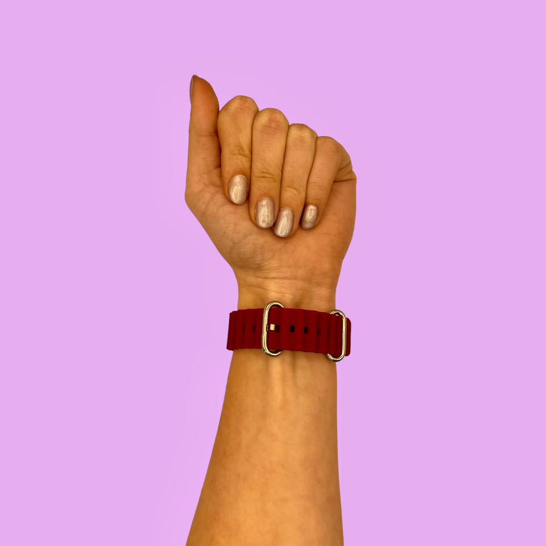 maroon-ocean-bands-samsung-galaxy-watch-active-2-(40mm-44mm)-watch-straps-nz-ocean-band-silicone-watch-bands-aus