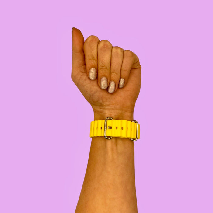yellow-ocean-bands-garmin-forerunner-745-watch-straps-nz-ocean-band-silicone-watch-bands-aus