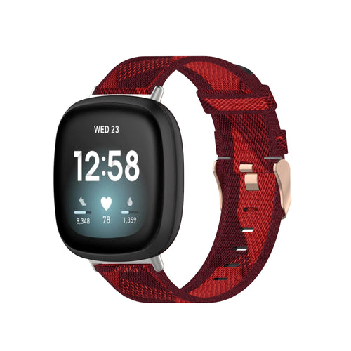 fitbit-sense-watch-straps-nz-versa-3-canvas-watch-bands-aus-red-pattern