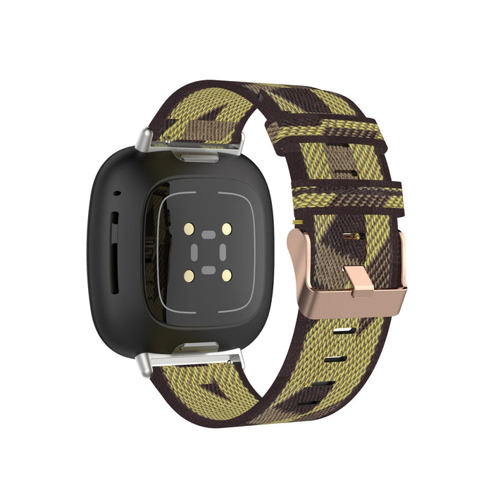 yellow-pattern-3plus-vibe-smartwatch-watch-straps-nz-canvas-watch-bands-aus