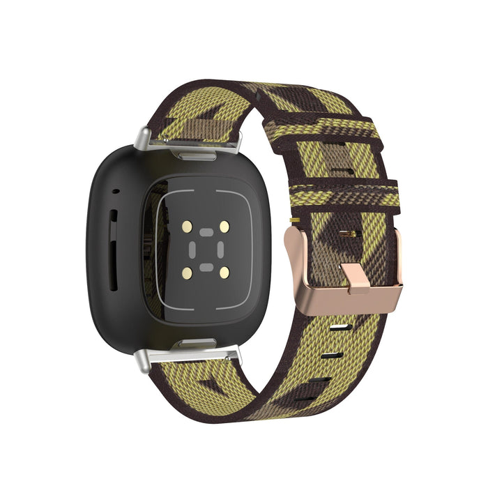 fitbit-sense-watch-straps-nz-versa-3-canvas-watch-bands-aus-yellow-pattern