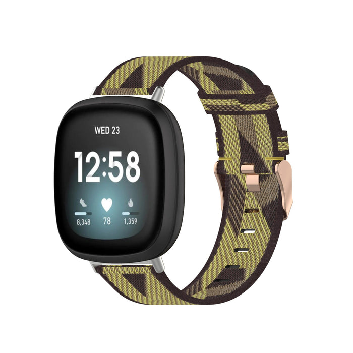 fitbit-sense-watch-straps-nz-versa-3-canvas-watch-bands-aus-yellow-pattern