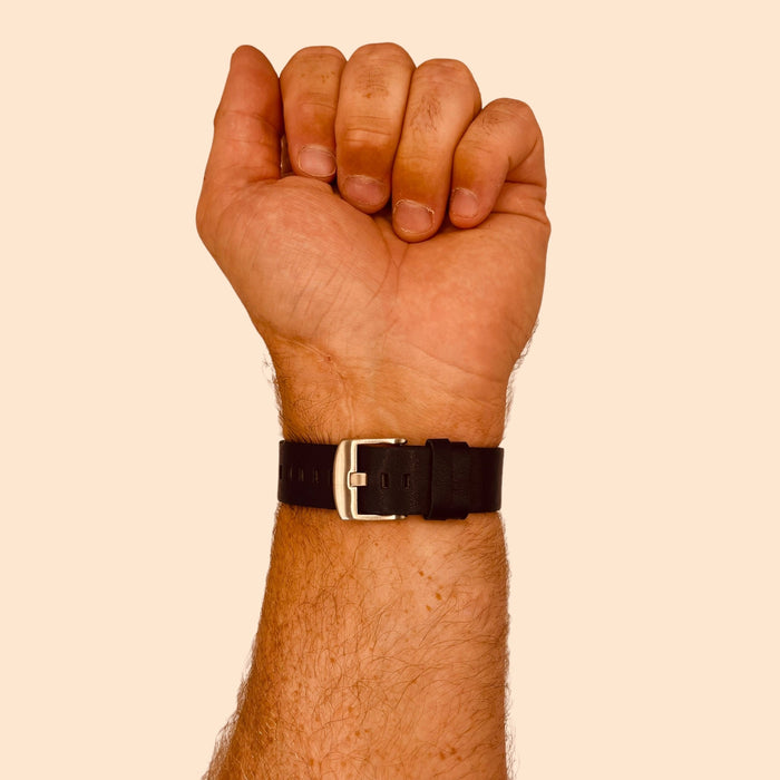 black-silver-buckle-garmin-vivoactive-5-watch-straps-nz-leather-watch-bands-aus