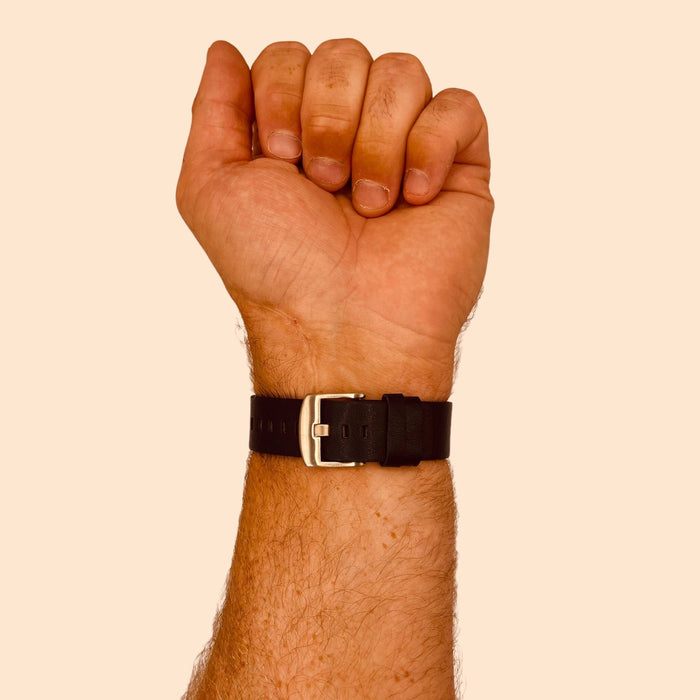 black-silver-buckle-garmin-vivoactive-4-watch-straps-nz-leather-watch-bands-aus